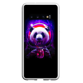 Чехол для Samsung Galaxy S10 с принтом Панда-космонавт в Новосибирске, Силикон | Область печати: задняя сторона чехла, без боковых панелей | Тематика изображения на принте: panda | абстракция | арт | галактика | животное | животные | зверь | картинка | космос | неон | панда | рисунок