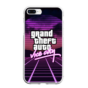 Чехол для iPhone 7Plus/8 Plus матовый с принтом GTA VICE CITY в Новосибирске, Силикон | Область печати: задняя сторона чехла, без боковых панелей | grand theft auto | grove street | grove street 4 life | gta | gta 4 | gta 5 | gta sa | gta v | gta vice city | neon | samp | san andreas | vice city | грув стрит | игры | неон | самп | сан андреас