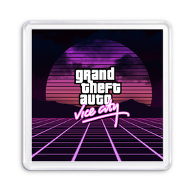 Магнит 55*55 с принтом GTA VICE CITY в Новосибирске, Пластик | Размер: 65*65 мм; Размер печати: 55*55 мм | grand theft auto | grove street | grove street 4 life | gta | gta 4 | gta 5 | gta sa | gta v | gta vice city | neon | samp | san andreas | vice city | грув стрит | игры | неон | самп | сан андреас