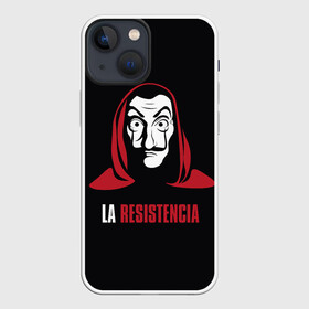 Чехол для iPhone 13 mini с принтом БУМАЖНЫЙ ДОМ   LA CASA DE PAPEL в Новосибирске,  |  | la casa de papel | netflix | банда | бумажный дом | дф сфыф ву зфзуд | испанский | криминал | ла каса де папель | мафия | надпись | профессор | сопротивление