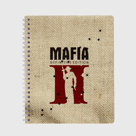 Тетрадь с принтом Mafia 2 в Новосибирске, 100% бумага | 48 листов, плотность листов — 60 г/м2, плотность картонной обложки — 250 г/м2. Листы скреплены сбоку удобной пружинной спиралью. Уголки страниц и обложки скругленные. Цвет линий — светло-серый
 | 2 | 2020 | definitive | edition | mafia | банда | вито | гангстеры | герои | дон | игра | капоне | компьютерная | корлеоне | крестный | культ | мафия | мешковина | настольная | отец | персонаж | фильм