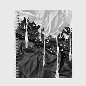 Тетрадь с принтом Грязная Бумага в Новосибирске, 100% бумага | 48 листов, плотность листов — 60 г/м2, плотность картонной обложки — 250 г/м2. Листы скреплены сбоку удобной пружинной спиралью. Уголки страниц и обложки скругленные. Цвет линий — светло-серый
 | pattern | textures | абстракция | брызги | бумага | геометрия | градиент | грязная | грязь | кляксы | краска | мятая | паттерны | пергамент | пиксели | текстуры | фигуры | фон