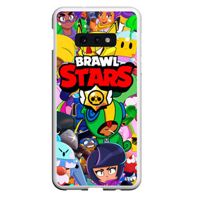 Чехол для Samsung S10E с принтом BRAWL STARS ВСЕ БРАВЛЕРЫ в Новосибирске, Силикон | Область печати: задняя сторона чехла, без боковых панелей | bibi | brawl stars | coach mike | crow | gale | leon | leon shark | max | mecha crow | mortis | mr.p | nani | phoenix | sally leon | sandy | spike | sprout | tara | virus 8 bit | werewolf | ворон | оборотень