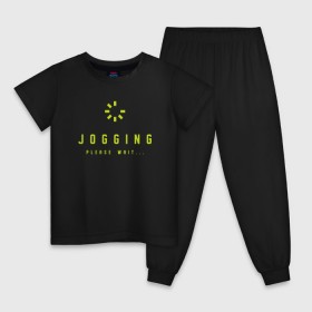 Детская пижама хлопок с принтом Jogging в Новосибирске, 100% хлопок |  брюки и футболка прямого кроя, без карманов, на брюках мягкая резинка на поясе и по низу штанин
 | 