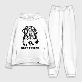 Женский костюм хлопок Oversize с принтом BEST FRIEND (Z) в Новосибирске,  |  | best friend | dog | doggie | doggy | друг человека | другу | кинолог | лабрадор | мохнатый | пес | пёсель | пёсик | подарок | подруге | собака | собакен | собаки | собачка | собачнику