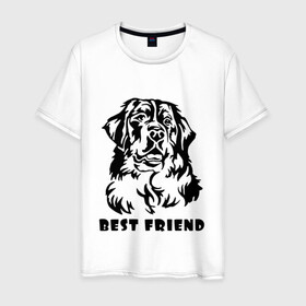 Мужская футболка хлопок с принтом BEST FRIEND | ЛУЧШИЙ ДРУГ (Z) в Новосибирске, 100% хлопок | прямой крой, круглый вырез горловины, длина до линии бедер, слегка спущенное плечо. | best friend | dog | doggie | doggy | друг человека | другу | кинолог | лабрадор | мохнатый | пес | пёсель | пёсик | подарок | подруге | собака | собакен | собаки | собачка | собачнику