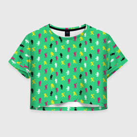 Женская футболка Crop-top 3D с принтом Маленький Мышонок в Новосибирске, 100% полиэстер | круглая горловина, длина футболки до линии талии, рукава с отворотами | disney | mickey mouse | vdpartat | микки маус | мышонок микки | паттерн | текстура