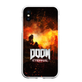 Чехол для iPhone XS Max матовый с принтом DOOM ETERNAL в Новосибирске, Силикон | Область печати: задняя сторона чехла, без боковых панелей | bethesda softworks | doom eternal | doomguy | id software | демоны | дум этернал | марс | палач рока | этернал