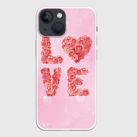 Чехол для iPhone 13 mini с принтом Love Розы в Новосибирске,  |  | love | день влюбленных | день святого валентина | любовь | розочки | розы | романтика | цветы | я тебя люблю