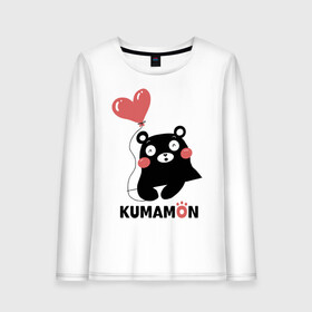 Женский лонгслив хлопок с принтом Kumamon в Новосибирске, 100% хлопок |  | fire | for | glory | hell | japan | kumamon | of course | ofc | satan | the | иероглифы | кумамон | медведь | огонь | пожар | сатана | япония