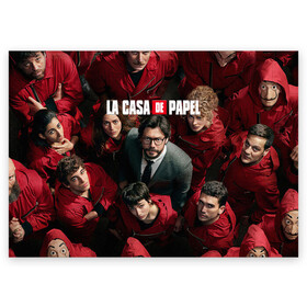 Поздравительная открытка с принтом La Casa de Papel (Z) в Новосибирске, 100% бумага | плотность бумаги 280 г/м2, матовая, на обратной стороне линовка и место для марки
 | la casa de papel | netflix | берлин | бумажный дом | лиссабон | профессор | сальва | токио