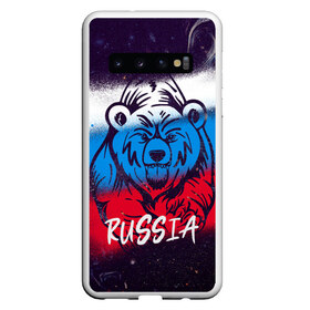 Чехол для Samsung Galaxy S10 с принтом Russia Bear в Новосибирске, Силикон | Область печати: задняя сторона чехла, без боковых панелей | 12 июня | bear | marble | russia | грозный медведь | день россии | медведь | мишка | мрамор | мраморная | праздник | россия | страна | триколор | флаг