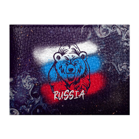Обложка для студенческого билета с принтом Russia Bear в Новосибирске, натуральная кожа | Размер: 11*8 см; Печать на всей внешней стороне | 12 июня | bear | marble | russia | грозный медведь | день россии | медведь | мишка | мрамор | мраморная | праздник | россия | страна | триколор | флаг