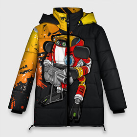 Женская зимняя куртка 3D с принтом Sonic E-102 Гамма в Новосибирске, верх — 100% полиэстер; подкладка — 100% полиэстер; утеплитель — 100% полиэстер | длина ниже бедра, силуэт Оверсайз. Есть воротник-стойка, отстегивающийся капюшон и ветрозащитная планка. 

Боковые карманы с листочкой на кнопках и внутренний карман на молнии | adventure | e 102 гамма | sonic battle | звуковой ежик | робот | супер ёж