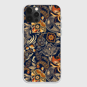 Чехол для iPhone 12 Pro Max с принтом Узор орнамент цветы этно в Новосибирске, Силикон |  | Тематика изображения на принте: ботаника | винтаж | золото | лето | национальный стиль | природа | ретро | традиционный | узор | хиппи | цветы | черный фон | этно