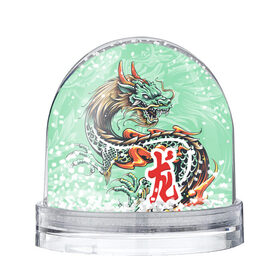 Снежный шар с принтом Изумрудный дракон в Новосибирске, Пластик | Изображение внутри шара печатается на глянцевой фотобумаге с двух сторон | бирюзовая | драконы | змея | знак | иероглиф | китайский | когти | миф | огонь | пламя | разноцветная | рога | тату | татуировка | чешуя | яркая
