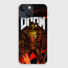 Чехол для iPhone 13 mini с принтом DOOM ETERNAL в Новосибирске,  |  | demons | devil | doom | doom eternal | doom guy | doom slayer | hell | iddqd | slayer | ад | демоны | дум | палач рока