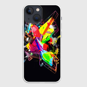 Чехол для iPhone 13 mini с принтом УЛИЧНЫЙ СТИЛЬ в Новосибирске,  |  | abstract | abstraction | color | fractal | geometry | paitnt | polygon | polygonal | psy | абстракция | геометрия | краски | неоновые | полигоны | психоделика | фрактал