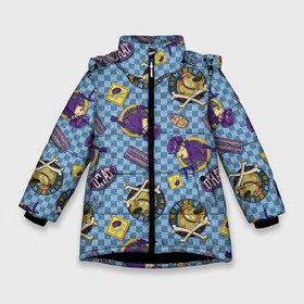 Зимняя куртка для девочек 3D с принтом Wacky Races Dastardly&Muttley в Новосибирске, ткань верха — 100% полиэстер; подклад — 100% полиэстер, утеплитель — 100% полиэстер. | длина ниже бедра, удлиненная спинка, воротник стойка и отстегивающийся капюшон. Есть боковые карманы с листочкой на кнопках, утяжки по низу изделия и внутренний карман на молнии. 

Предусмотрены светоотражающий принт на спинке, радужный светоотражающий элемент на пуллере молнии и на резинке для утяжки. | dastardly | muttley | vdosadir | wacky races | безумные гонки | дастардли | маттли | ханна барбера