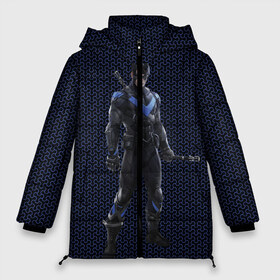 Женская зимняя куртка 3D с принтом Nightwing в Новосибирске, верх — 100% полиэстер; подкладка — 100% полиэстер; утеплитель — 100% полиэстер | длина ниже бедра, силуэт Оверсайз. Есть воротник-стойка, отстегивающийся капюшон и ветрозащитная планка. 

Боковые карманы с листочкой на кнопках и внутренний карман на молнии | batman | batman arkham knight | nightwing | vdzabma | бэтмен | бэтмен рыцарь аркхема | найтвинг