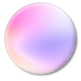 Значок с принтом светлый градиент розовый мода в Новосибирске,  металл | круглая форма, металлическая застежка в виде булавки | без логотипов | градиент | желтый | краска | кремовый | легкий | мода | нежный | пастельный | переход | плавный | простой | розовый | светлый | сиреневый | тай дай | тайдай | фиолетовый