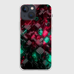 Чехол для iPhone 13 mini с принтом ABSTRACTION в Новосибирске,  |  | abstract | abstraction | color | fractal | geometry | paitnt | polygon | polygonal | psy | абстракция | геометрия | краски | неоновые | полигоны | психоделика | фрактал