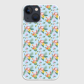 Чехол для iPhone 13 mini с принтом ФЛАМИНГО в Новосибирске,  |  | summer | летние принты | лето | лето 2020 | пляж | фламинго