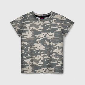 Детская футболка 3D с принтом Цифровой камуфляж в Новосибирске, 100% гипоаллергенный полиэфир | прямой крой, круглый вырез горловины, длина до линии бедер, чуть спущенное плечо, ткань немного тянется | camo | camouflage | digital | military | pixel | армия | битва | военный | война | войска | войсковой | городской | для пустыни | камуфляж | милитари | нато | натовский | пиксели | пиксельный | пустынный | страйкболл