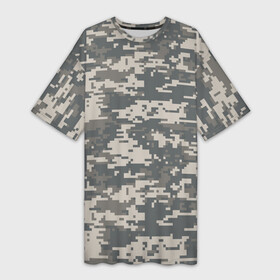 Платье-футболка 3D с принтом Цифровой камуфляж в Новосибирске,  |  | camo | camouflage | digital | military | pixel | армия | битва | военный | война | войска | войсковой | городской | для пустыни | камуфляж | милитари | нато | натовский | пиксели | пиксельный | пустынный | страйкболл