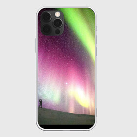 Чехол для iPhone 12 Pro Max с принтом Северное сияние в Новосибирске, Силикон |  | love | northern lights | romantic | влюбленная пара | девушка и парень | любовь | он и она | поцелуй | романтика | северная сияние