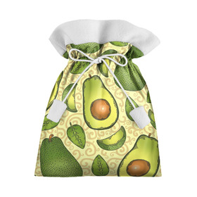 Подарочный 3D мешок с принтом Авокадо в Новосибирске, 100% полиэстер | Размер: 29*39 см | Тематика изображения на принте: авокадо | зеленый | лайм | листок