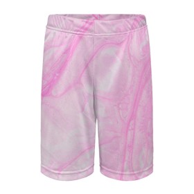Детские спортивные шорты 3D с принтом розовые разводы краска зефир в Новосибирске,  100% полиэстер
 | пояс оформлен широкой мягкой резинкой, ткань тянется
 | абстракция | зефир | краска. разводы | нежный | повседневный | простой | светлый