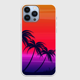 Чехол для iPhone 13 Pro Max с принтом Очеровательный закат в Новосибирске,  |  | арт | лето | море | океан | пальмы | пляж | поп | солнце | субтропики | тропики | тропические | цветы