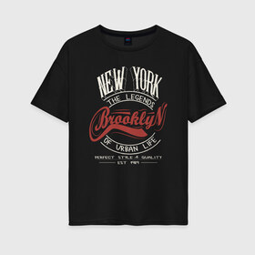 Женская футболка хлопок Oversize с принтом Городские легенды Нью-Йорка в Новосибирске, 100% хлопок | свободный крой, круглый ворот, спущенный рукав, длина до линии бедер
 | bronx | brooklyn | city | manhattan | new york | queens | retro | staten island | usa | vintage | бронкс | бруклин | винтаж | джерси | квинс | легенды | мантэттен | манхеттен | манхэттэн | нью джерси | нью йорк | остров | ретро | стейтен айленд |