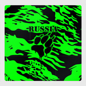 Магнитный плакат 3Х3 с принтом Russia в Новосибирске, Полимерный материал с магнитным слоем | 9 деталей размером 9*9 см | ru | rus | russia | волк | герб | двуглавый | зверь | зеленая | империя | камок | камуфляж | лапа | лев | маскировка | милитари | надпись | национальный | патриот | родина | российская | россия | русский | рф