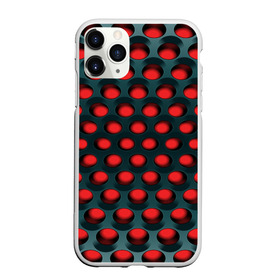 Чехол для iPhone 11 Pro матовый с принтом Раскалённый красный 3Д в Новосибирске, Силикон |  | горошек | железо | жесть | излучение | иллюзия | круги | лампочки | металл | оболочка | объём | сияние | соты | сталь | фонари | шарики | шары