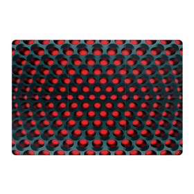 Магнитный плакат 3Х2 с принтом Раскалённый красный 3Д в Новосибирске, Полимерный материал с магнитным слоем | 6 деталей размером 9*9 см | горошек | железо | жесть | излучение | иллюзия | круги | лампочки | металл | оболочка | объём | сияние | соты | сталь | фонари | шарики | шары