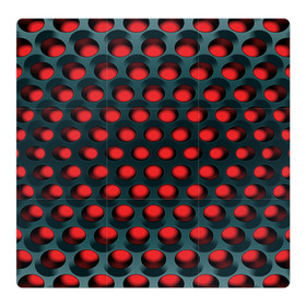 Магнитный плакат 3Х3 с принтом Раскалённый красный 3Д в Новосибирске, Полимерный материал с магнитным слоем | 9 деталей размером 9*9 см | горошек | железо | жесть | излучение | иллюзия | круги | лампочки | металл | оболочка | объём | сияние | соты | сталь | фонари | шарики | шары