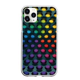 Чехол для iPhone 11 Pro матовый с принтом 3Д спектр в Новосибирске, Силикон |  | Тематика изображения на принте: горошек | железо | жесть | излучение | иллюзия | круги | лампочки | металл | оболочка | объём | радуга | сияние | соты | сталь | фонари | шарики | шары