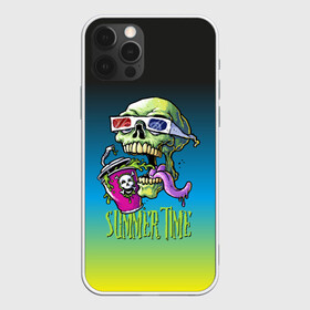 Чехол для iPhone 12 Pro с принтом Cool skull в Новосибирске, силикон | область печати: задняя сторона чехла, без боковых панелей | bones | grin | jaw | juice | skull | teeth | tongue | зубы | кости | оскал | очки | пасть | сок | череп | язык