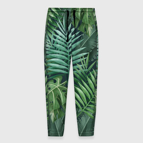 Мужские брюки 3D с принтом Тропики в Новосибирске, 100% полиэстер | манжеты по низу, эластичный пояс регулируется шнурком, по бокам два кармана без застежек, внутренняя часть кармана из мелкой сетки | summer | банановая | банановые | джунгли | зелень | краски | летняя | лето | листики | листы | листья | надпись | настроение | отдых | отпуск | пальма | пальмовые | пальмы | папоротник | пляжная | позитив