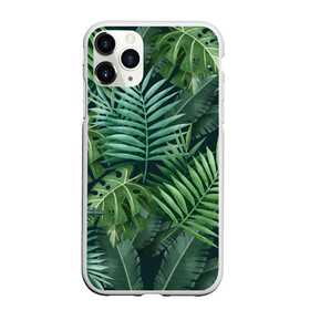 Чехол для iPhone 11 Pro Max матовый с принтом Тропики в Новосибирске, Силикон |  | summer | банановая | банановые | джунгли | зелень | краски | летняя | лето | листики | листы | листья | надпись | настроение | отдых | отпуск | пальма | пальмовые | пальмы | папоротник | пляжная | позитив