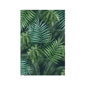 Обложка для паспорта матовая кожа с принтом Тропики в Новосибирске, натуральная матовая кожа | размер 19,3 х 13,7 см; прозрачные пластиковые крепления | Тематика изображения на принте: summer | банановая | банановые | джунгли | зелень | краски | летняя | лето | листики | листы | листья | надпись | настроение | отдых | отпуск | пальма | пальмовые | пальмы | папоротник | пляжная | позитив