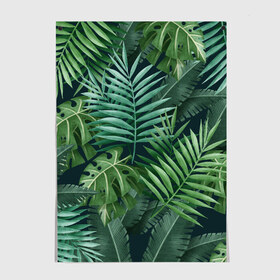 Постер с принтом Тропики в Новосибирске, 100% бумага
 | бумага, плотность 150 мг. Матовая, но за счет высокого коэффициента гладкости имеет небольшой блеск и дает на свету блики, но в отличии от глянцевой бумаги не покрыта лаком | summer | банановая | банановые | джунгли | зелень | краски | летняя | лето | листики | листы | листья | надпись | настроение | отдых | отпуск | пальма | пальмовые | пальмы | папоротник | пляжная | позитив