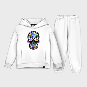 Детский костюм хлопок Oversize с принтом Flowers в Новосибирске,  |  | color | flowers | jaw | rose | skull | teeth | зубы | пасть | цвет | цветы | череп