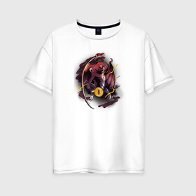 Женская футболка хлопок Oversize с принтом Демон в Новосибирске, 100% хлопок | свободный крой, круглый ворот, спущенный рукав, длина до линии бедер
 | dc | shazam | vdsvar | warner bros. | wrath | шазам