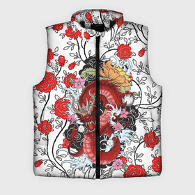 Мужской жилет утепленный 3D с принтом Dragon  Roses в Новосибирске,  |  | color | colorfull | dragon | flower | flowers | minimum | pattern | rose | roses | tatto | tattoo | дракон | краски | красочная | листки | листочки | минимализм | паттерн | роза | розы | тату | текстура | цветочки | цветы