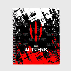 Тетрадь с принтом The Witcher в Новосибирске, 100% бумага | 48 листов, плотность листов — 60 г/м2, плотность картонной обложки — 250 г/м2. Листы скреплены сбоку удобной пружинной спиралью. Уголки страниц и обложки скругленные. Цвет линий — светло-серый
 | netflix | the witcher | американский сериал | ве витчер | ведьмак | геральт | игра | кино | нетфликс | популярные иллюстрации | сериал | сериалы | фильмы | фэнтези