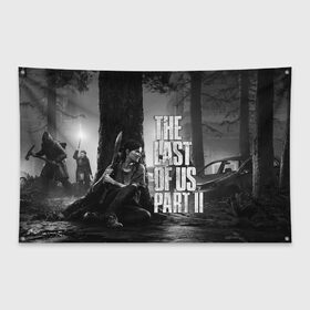 Флаг-баннер с принтом THE LAST OF US 2 в Новосибирске, 100% полиэстер | размер 67 х 109 см, плотность ткани — 95 г/м2; по краям флага есть четыре люверса для крепления | cicadas | fireflies | naughty dog | the last of us | the last of us part 2 | tlou | tlou2 | джоэл | последние из нас | цикады | элли