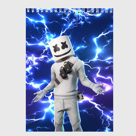 Скетчбук с принтом FORTNITE x MARSHMELLO в Новосибирске, 100% бумага
 | 48 листов, плотность листов — 100 г/м2, плотность картонной обложки — 250 г/м2. Листы скреплены сверху удобной пружинной спиралью | deadmau5 | fortnite | fortnite 2 | fortnite x маршмелло | ikonik | marshmello | ninja | ninja streamer | raven | travis scott | ворон | иконик | ниндзя | пили | рейвен | трэвис скотт | фортнайт